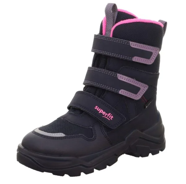 Dívčí zimní boty barefit SNOW MAX Blue/Pink Gore-Tex