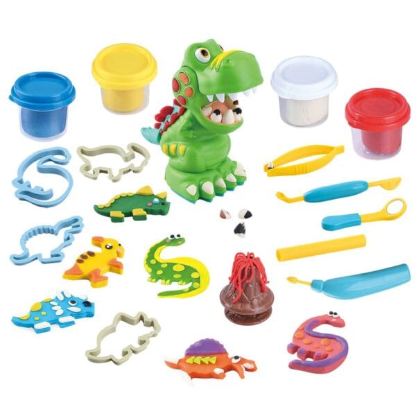 Playgo Modelína zubař dino set 4x56 g