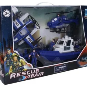 Policejní set s figurkami člun 33 cm