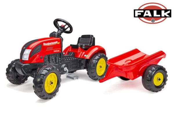 Šlapací traktor 2058L Country Farmer s vlečkou - červený